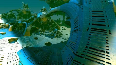 Abstract geometric composition made in 3d software Ilustração Stock