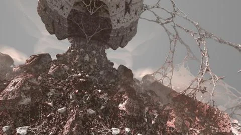 Abstract geometric composition made in 3d software Stock Illustration