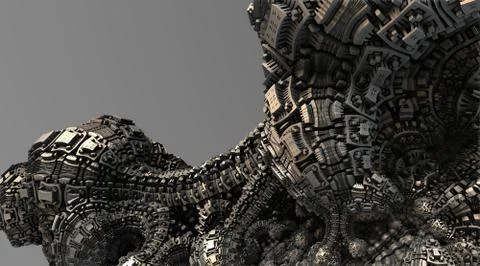 Abstract geometric composition made in 3d software Stock Illustration