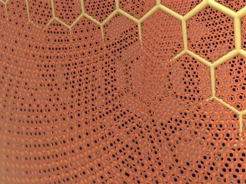 Abstract geometric composition made in 3d software Stock-Illustration
