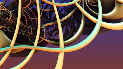 Abstract geometric composition made in 3d software Stock Illustration