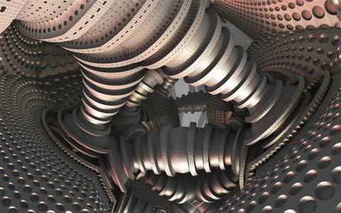 Abstract geometric composition made in 3d software Illustrazione stock