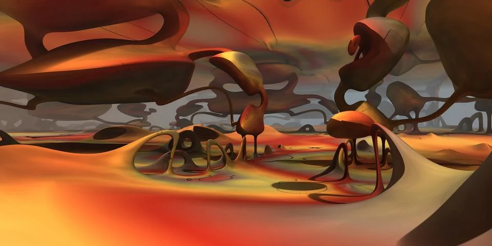 Abstract geometric composition made in 3d software Stock Illustration