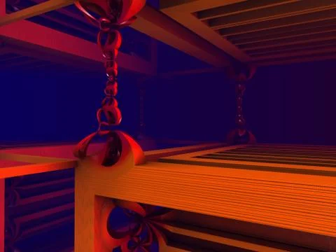 Abstract geometric composition made in 3d software Stock Illustration