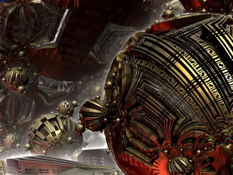 Abstract geometric composition made in 3d software Stock Illustration