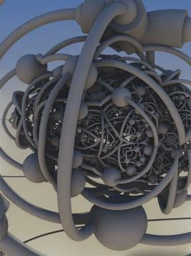 Abstract geometric composition made in 3d software Stock-Illustration