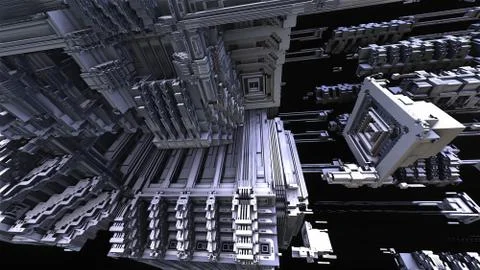 Abstract geometric composition made in 3d software Stock Illustration