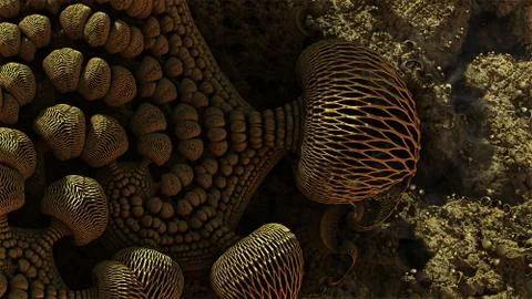 Abstract geometric composition made in 3d software Stock Illustration