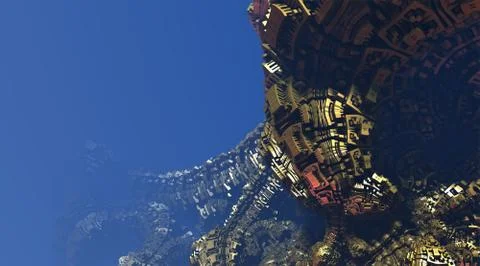 Abstract geometric composition made in 3d software Stock Illustration