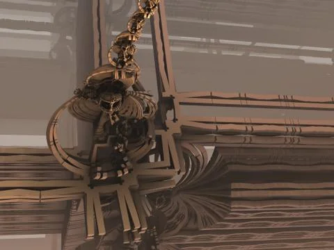 Abstract geometric composition made in 3d software Stock Illustration