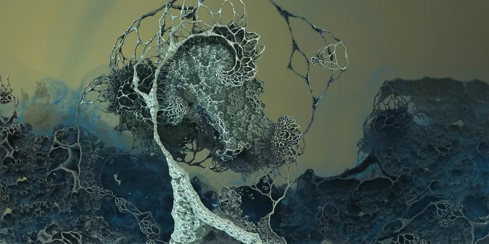 Abstract geometric composition made in 3d software Stock Illustration