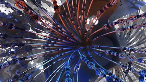 Abstract geometric composition made in 3d software Stock Illustration