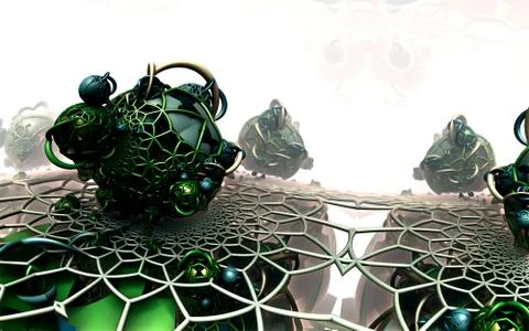 Abstract geometric composition made in 3d software Stock Illustration