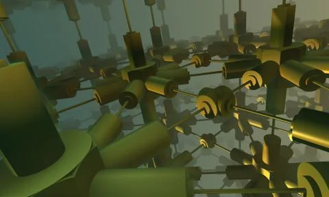 Abstract geometric composition made in 3d software Stock Illustration