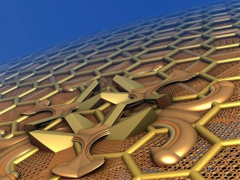 Abstract geometric composition made in 3d software Stock Illustration