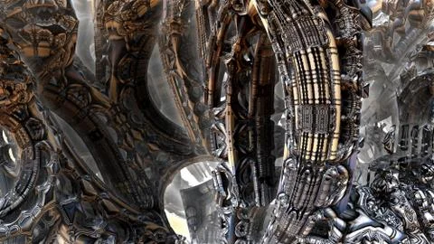 Abstract geometric composition made in 3d software Stock Illustration