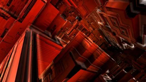 Abstract geometric composition made in 3d software Stock Illustration