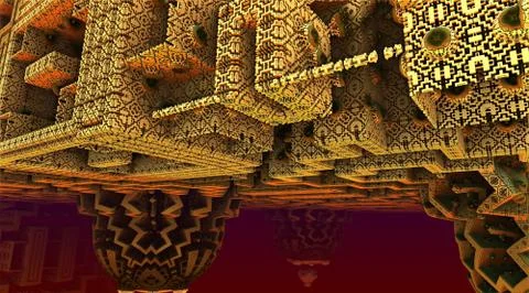 Abstract geometric composition made in 3d software Stock Illustration