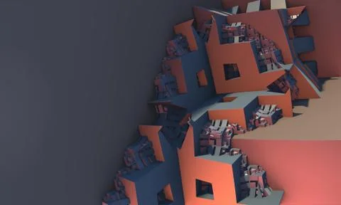 Abstract geometric composition made in 3d software Stock Illustration