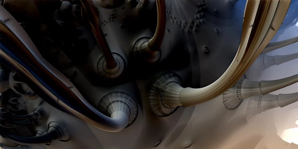 Abstract geometric composition made in 3d software Stock Illustration