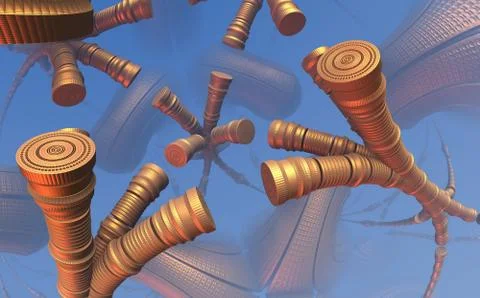 Abstract geometric composition made in 3d software Stock Illustration