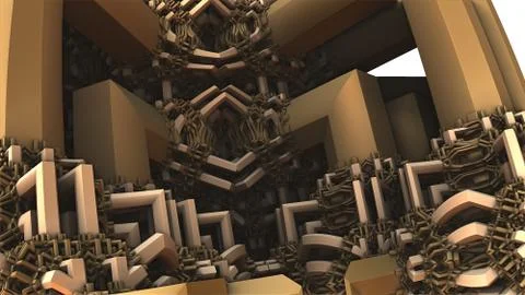 Abstract geometric composition made in 3d software Stock Illustration