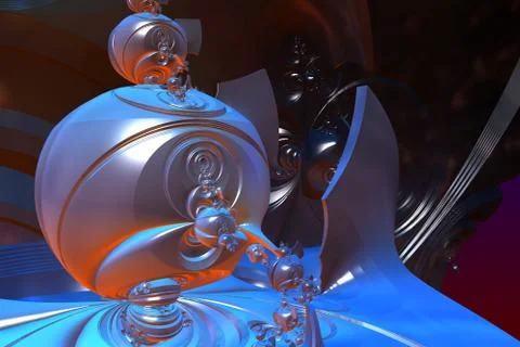 Abstract geometric composition made in 3d software Stock Illustration