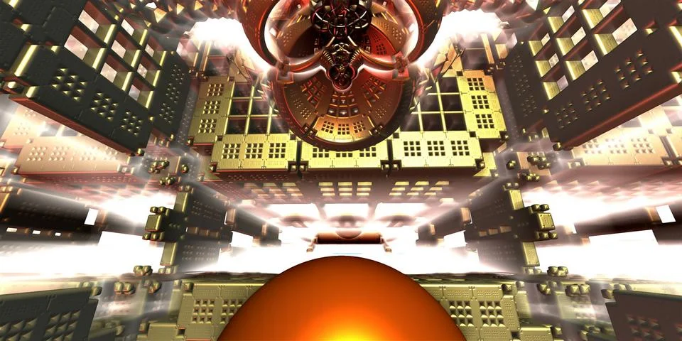 Abstract geometric composition made in 3d software Stock-Illustration