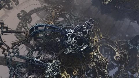 Abstract geometric composition made in 3d software Stock Illustration