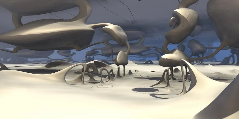 Abstract geometric composition made in 3d software Stock-Illustration