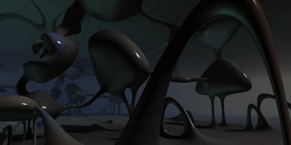 Abstract geometric composition made in 3d software Stock Illustration