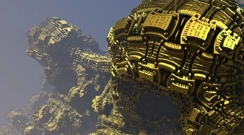 Abstract geometric composition made in 3d software Stock Illustration