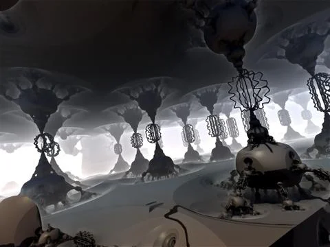 Abstract geometric composition made in 3d software Stock Illustration