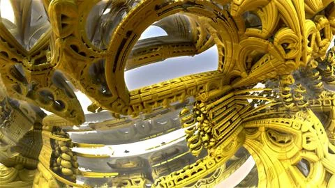 Abstract geometric composition made in 3d software Ilustração Stock