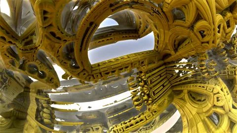 Abstract geometric composition made in 3d software Stock Illustration