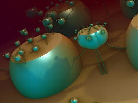 Abstract geometric composition made in 3d software Stock Illustration