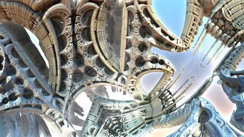 Abstract geometric composition made in 3d software Stock Illustration