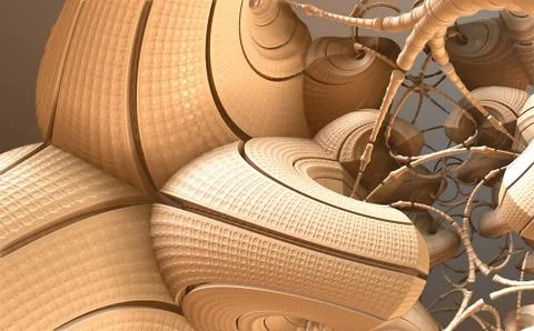 Abstract geometric composition made in 3d software Stock Illustration