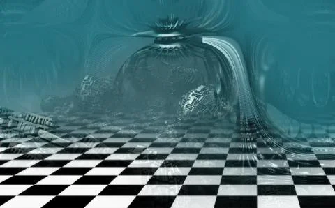 Abstract geometric composition made in 3d software Stock Illustration