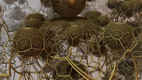 Abstract geometric composition made in 3d software Stock Illustration