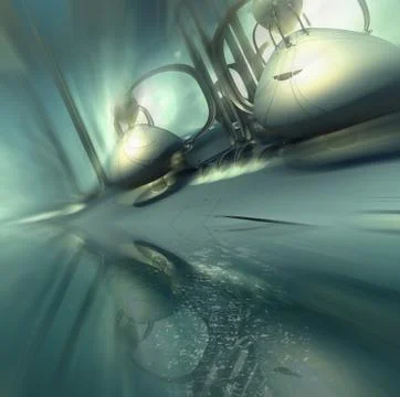 Abstract geometric composition made in 3d software Stock-Illustration