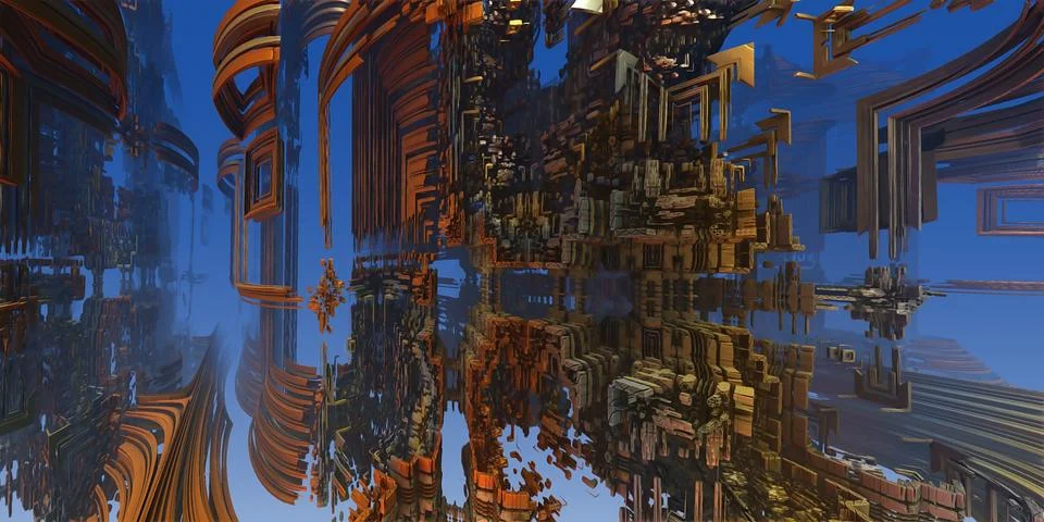 Abstract geometric composition made in 3d software Stock Illustration