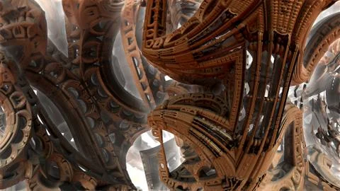 Abstract geometric composition made in 3d software Stock-Illustration