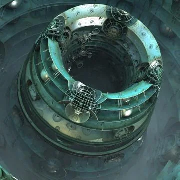 Abstract geometric composition made in 3d software Stock-Illustration
