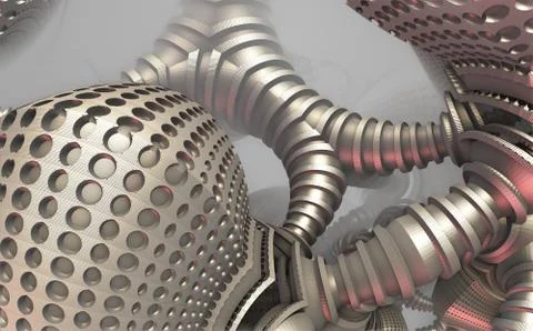 Abstract geometric composition made in 3d software Stock Illustration