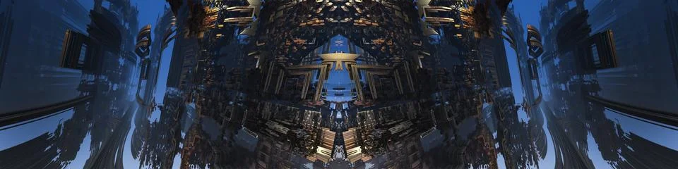 Abstract geometric composition made in 3d software Stock-Illustration