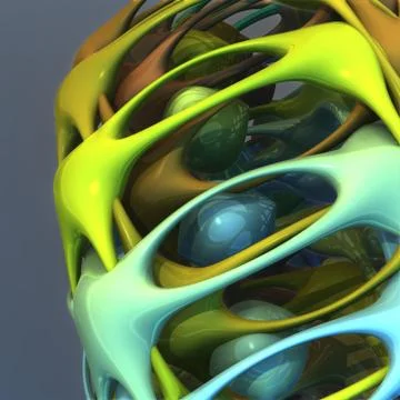 Abstract geometric composition made in 3d software Stock Illustration