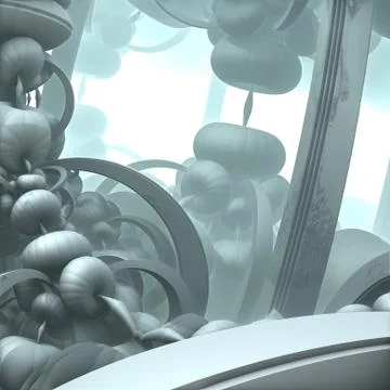 Abstract geometric composition made in 3d software Stock-Illustration