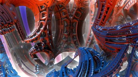 Abstract geometric composition made in 3d software Ilustração Stock