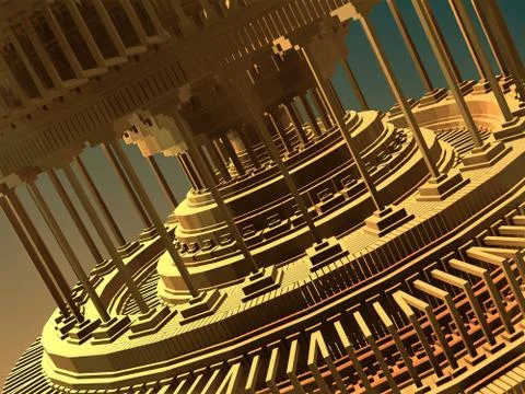 Abstract geometric composition made in 3d software Stock-Illustration